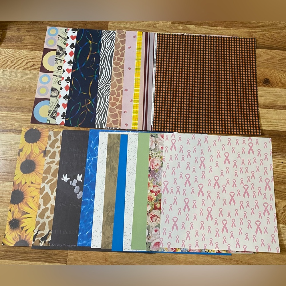 Multi Colorful Scrapbook/ Craft Paper Set 40 sheets New